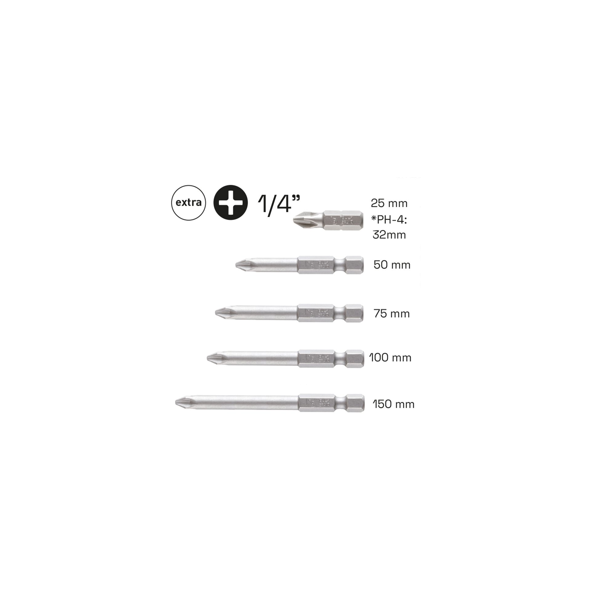 product-7037 EMBOUTS DE VISSAGE 1/4" PHILLIPS EXTRA HARD – Image 1