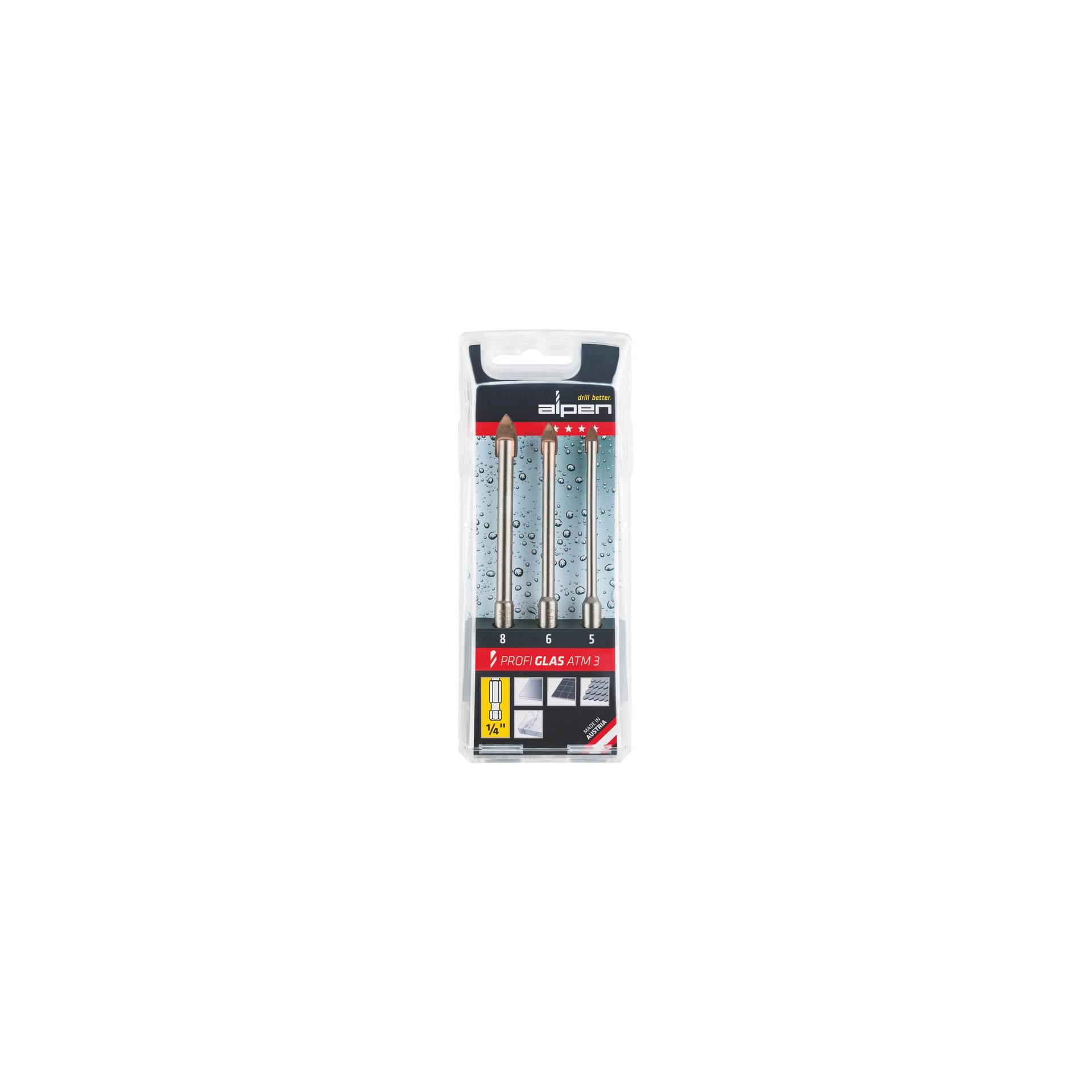 product-7715 Coffret - Profi Glas, foret à verre en carbure, 1/4", SET – Image 1