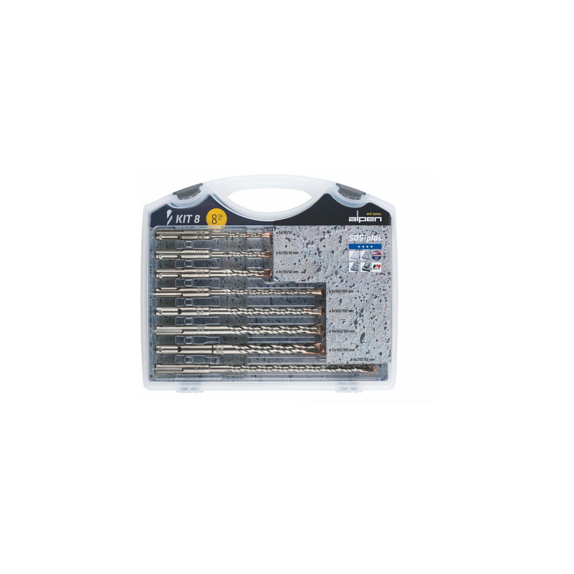 product-7733 Coffret - Foret pour marteau perforateur SDS-plus « F4 », 2 tranchants – Image 1